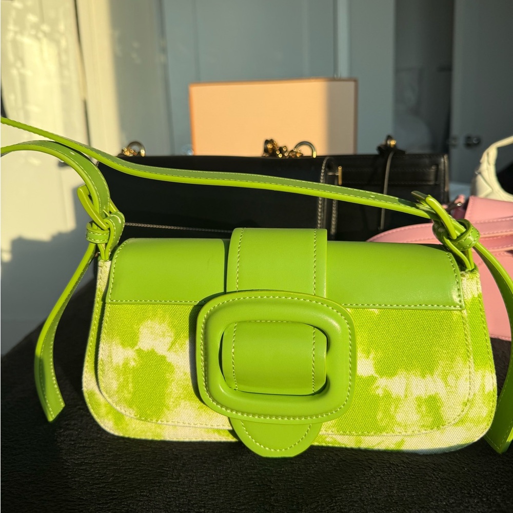 Lime Green Tie-Dye Shoulder Bag